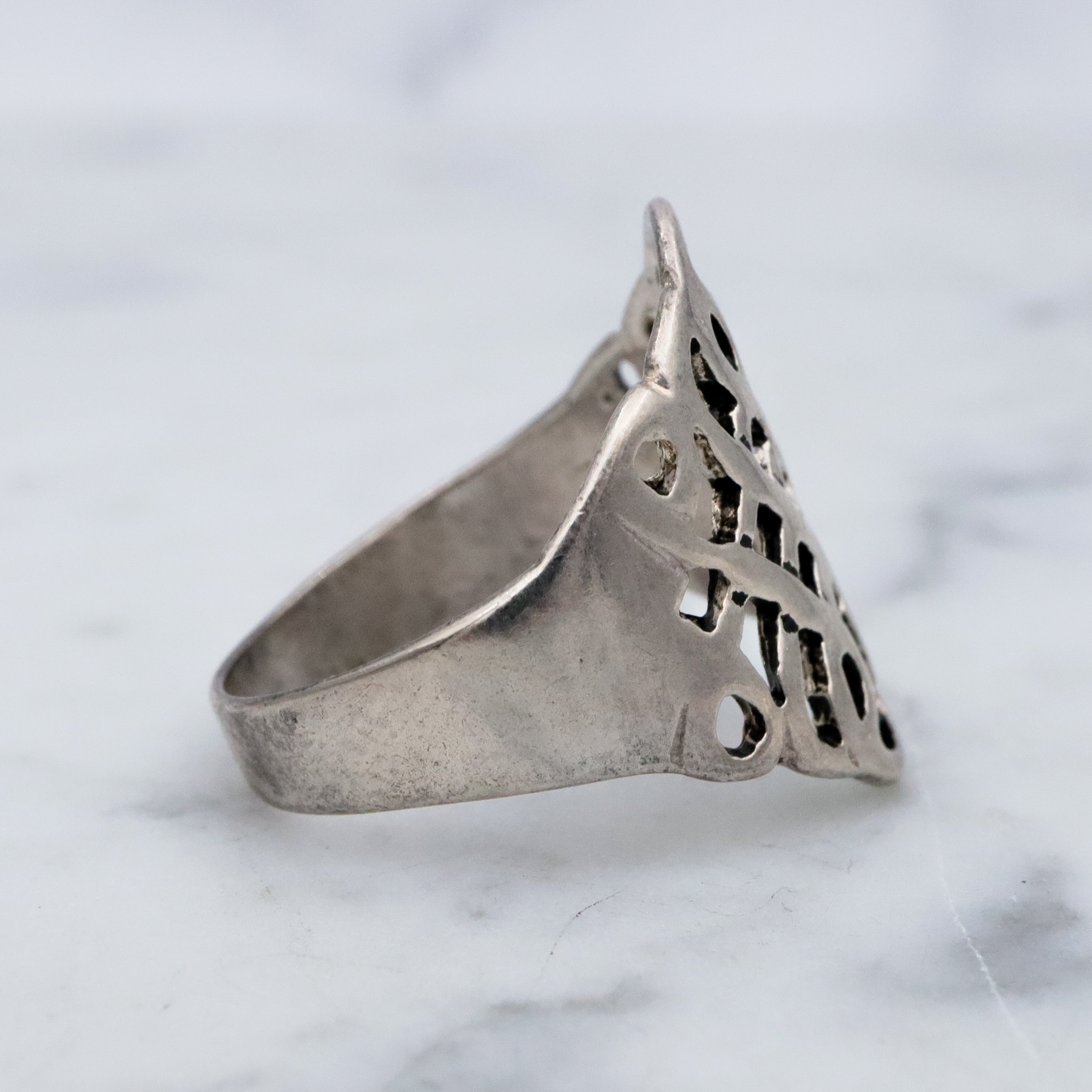 Vintage sterling celtic knot ring, sz 6.5